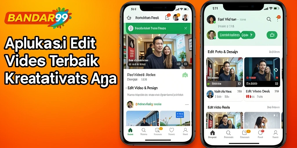 Tampilan antarmuka aplikasi BANDAR99 untuk Edit Video Reels yang user-friendly.