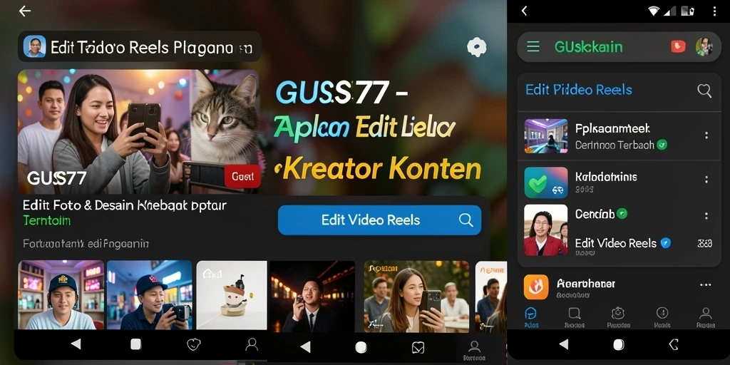 Antarmuka intuitif GUS77 untuk Edit Video Reels yang menarik.