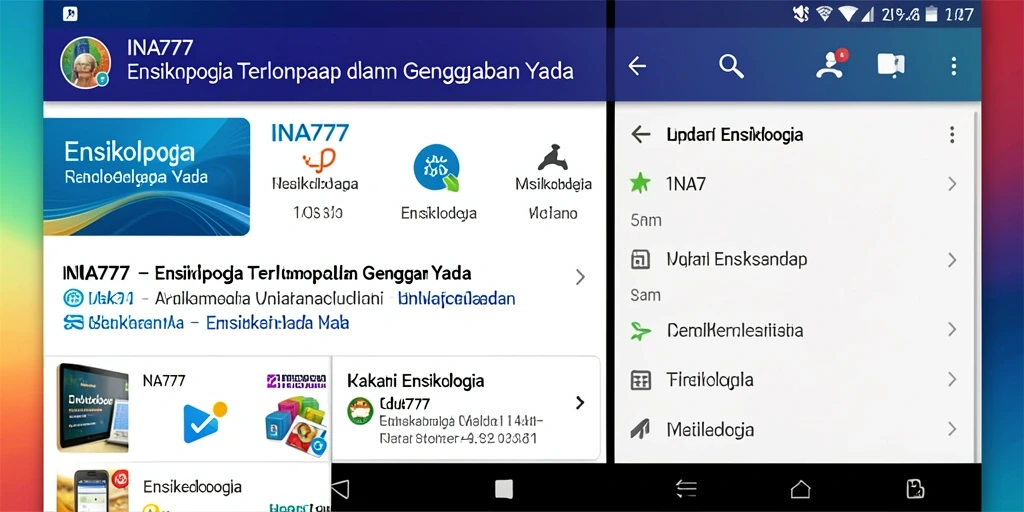 Tampilan antarmuka aplikasi INA777 dengan fungsi pencarian yang mudah.