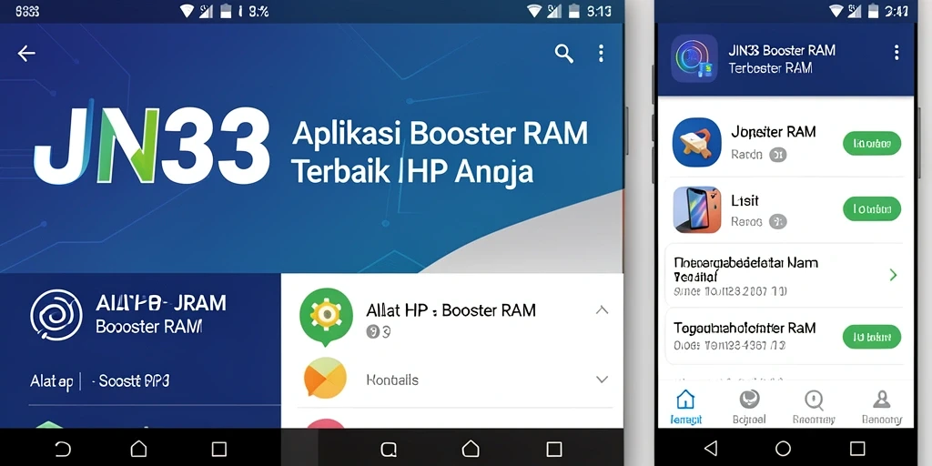 Antarmuka aplikasi JIN33 yang sederhana dan efektif untuk pengoptimalan RAM.