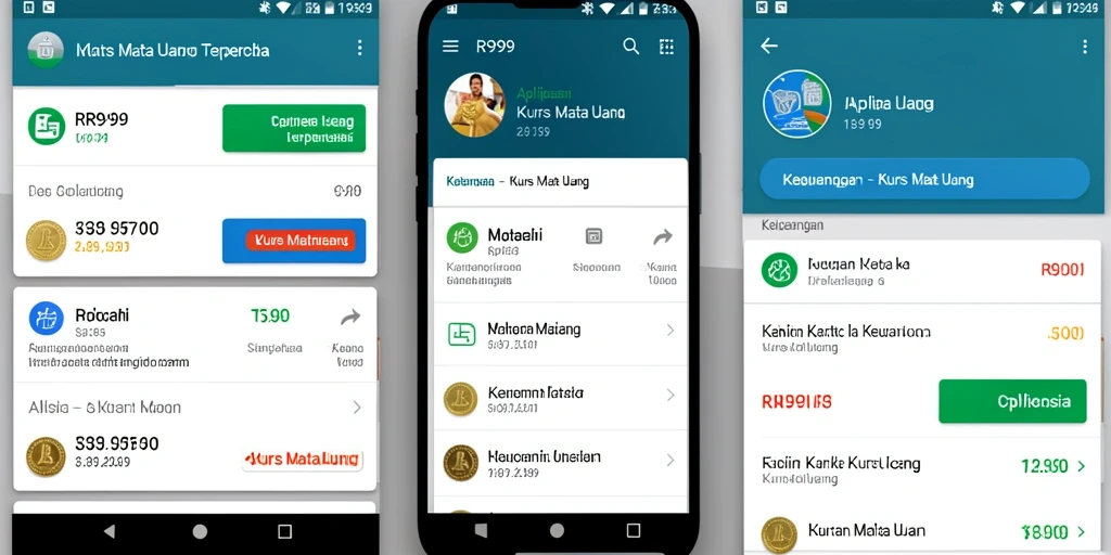 Antarmuka aplikasi RR999 yang menampilkan grafik kurs mata uang.