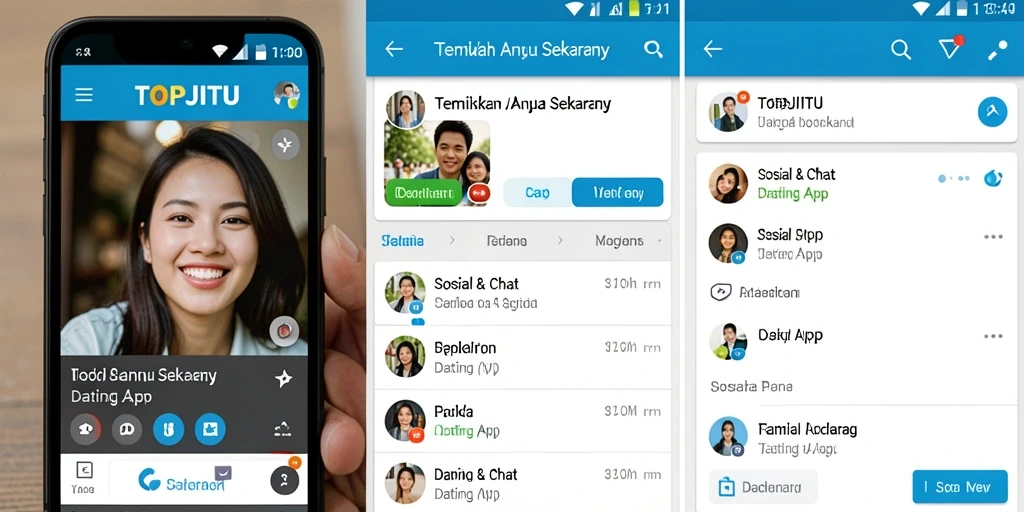 Tampilan antarmuka utama aplikasi TOPJITU yang sederhana dan menarik.