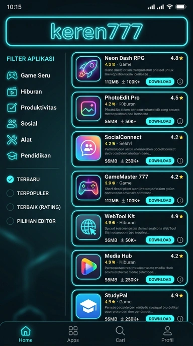 Temukan Aplikasi Populer & Kanal Uji Terbaik di keren777