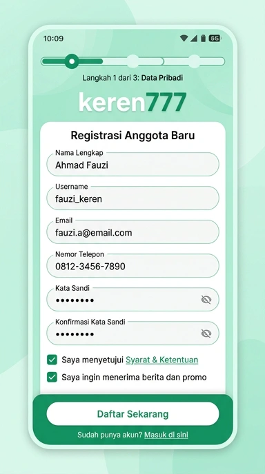 Panduan Buat Akun Baru keren777 untuk Android